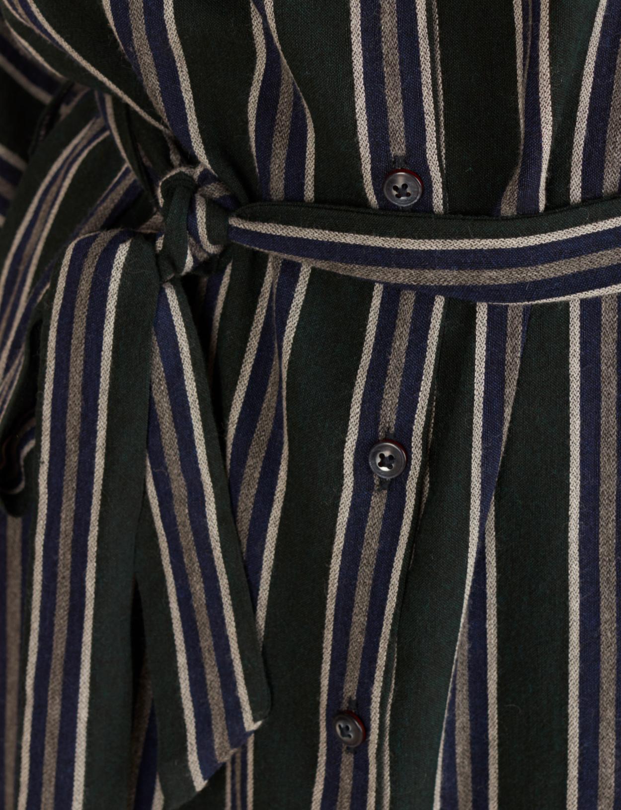 Kimono Sleeve Shirt Dress In Green - Vert