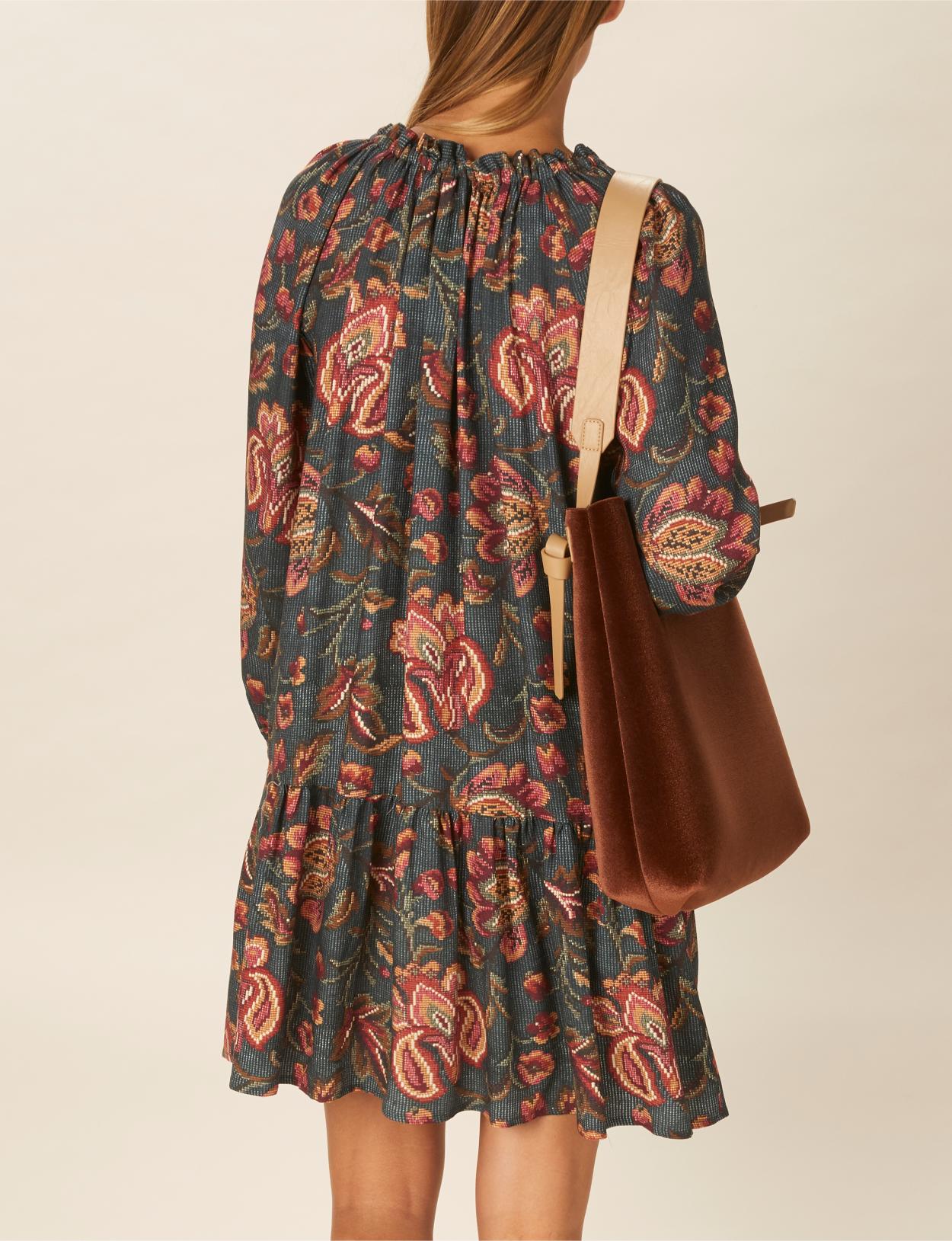 Loose Viscose Dress In Green - Vert