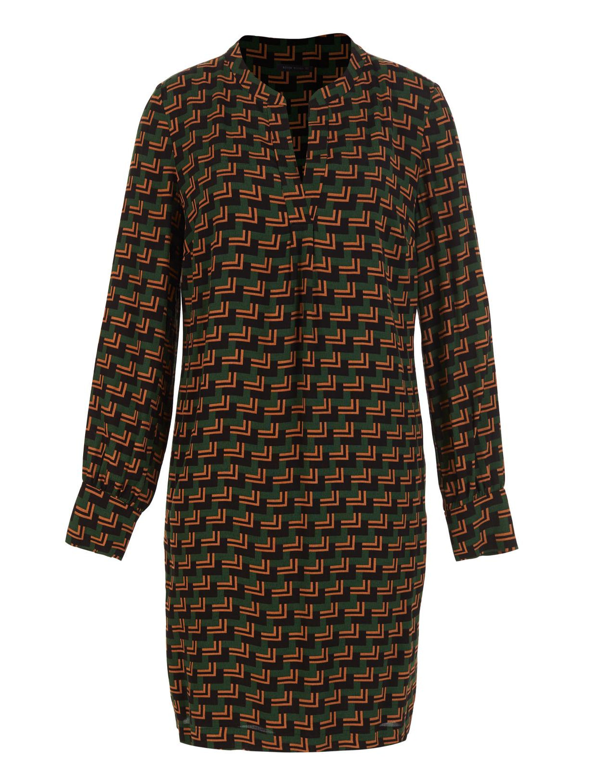 Printed Viscose Dress In Green - Vert