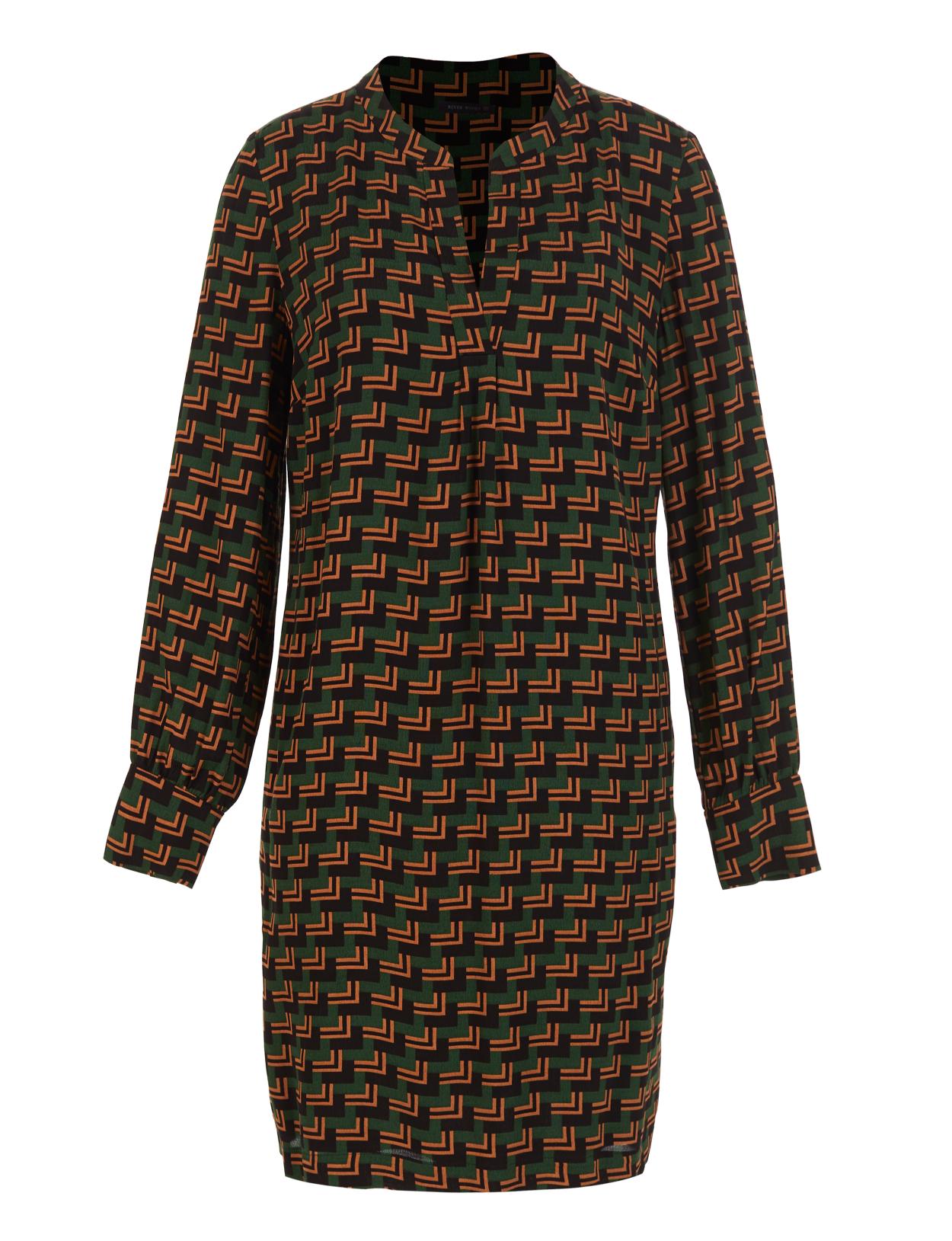 Printed Viscose Dress In Green - Vert