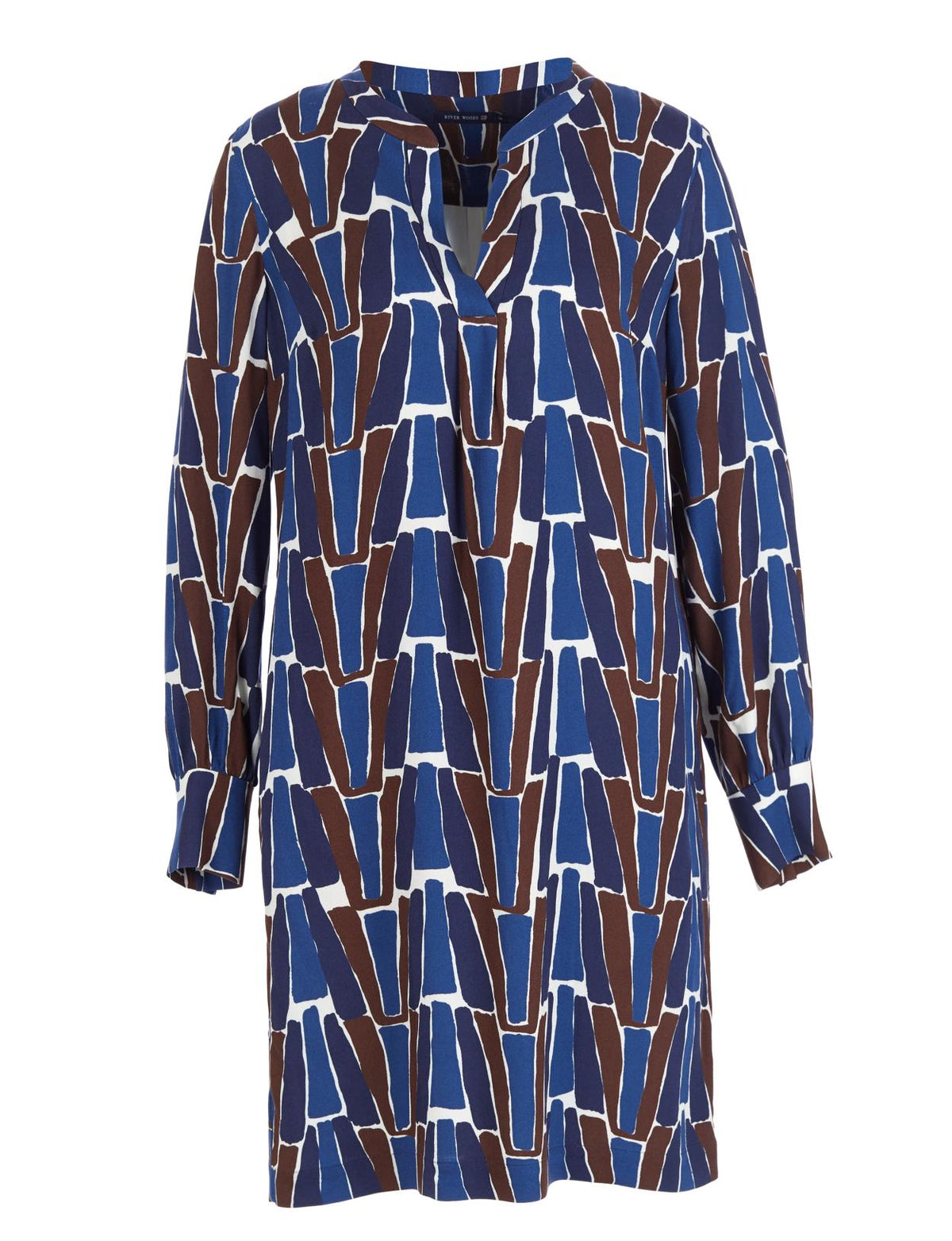 Printed Viscose Dress In Blue - Bleu