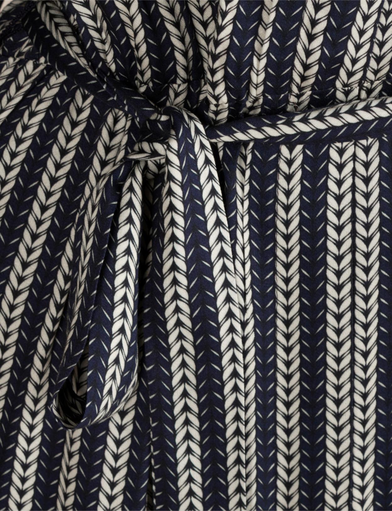 Viscose Dress With Belt In Blue - Bleu