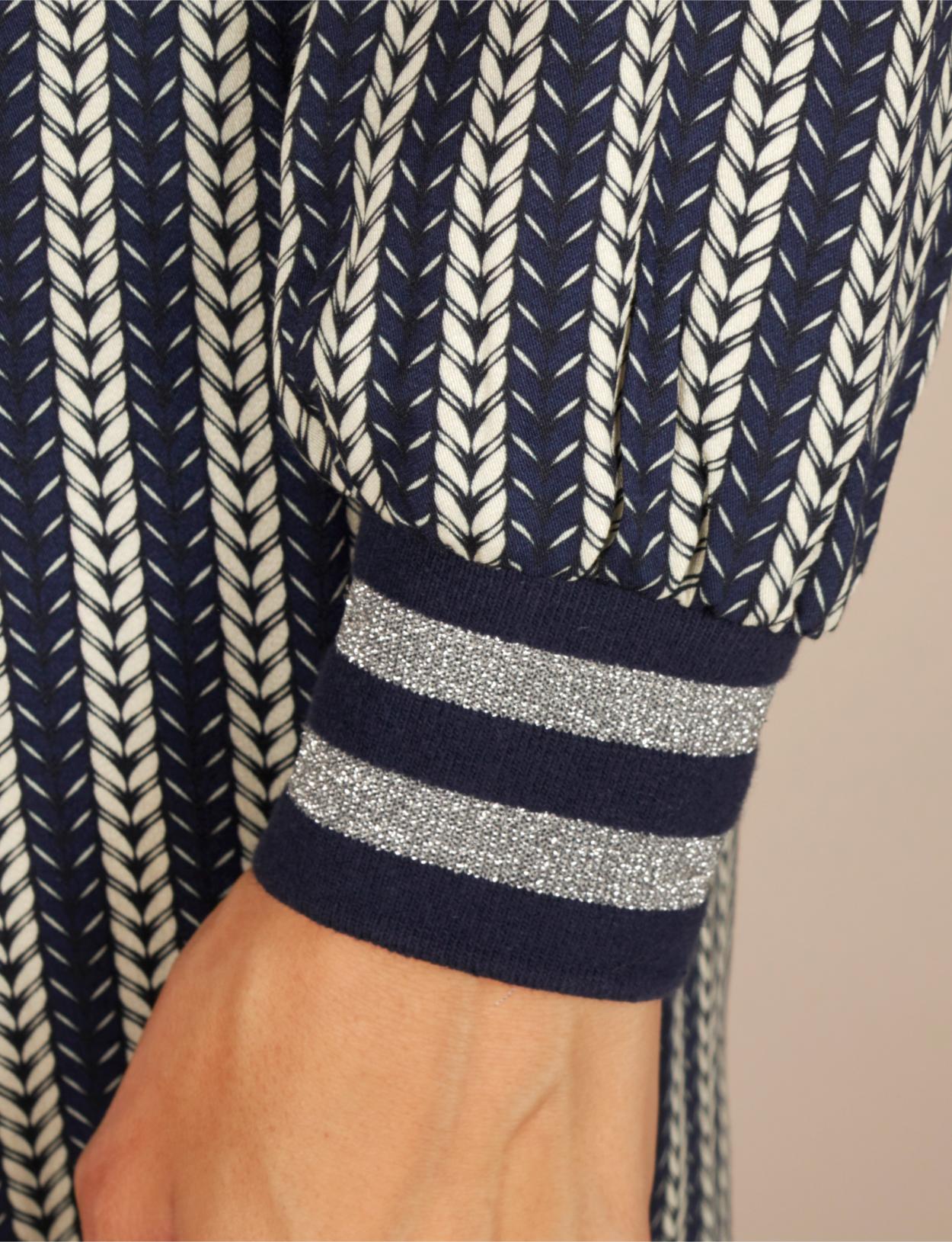 Viscose Dress With Belt In Blue - Bleu