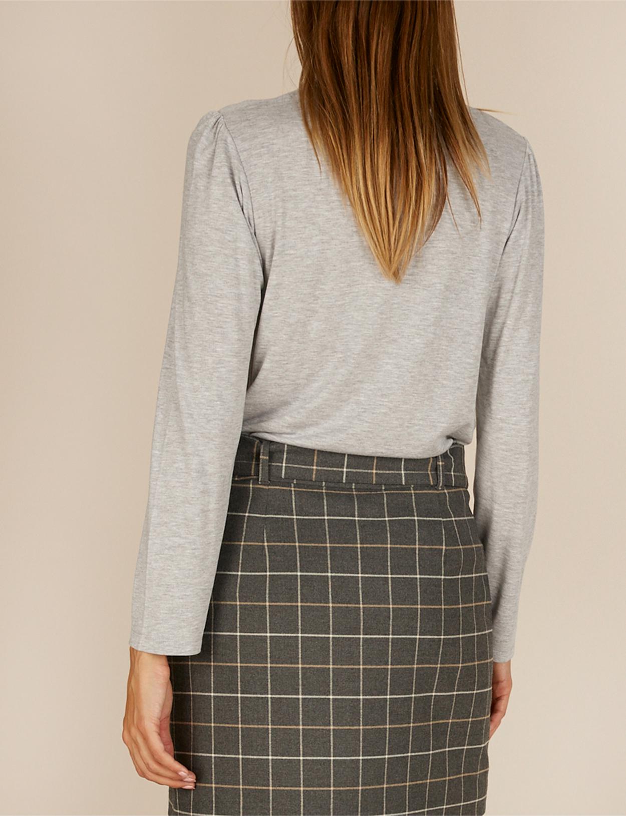 T-Shirt With Bow In Grey - Gris