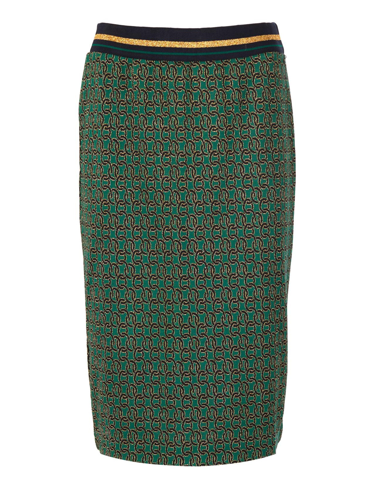 Skirt With Glitter Details In Green - Vert