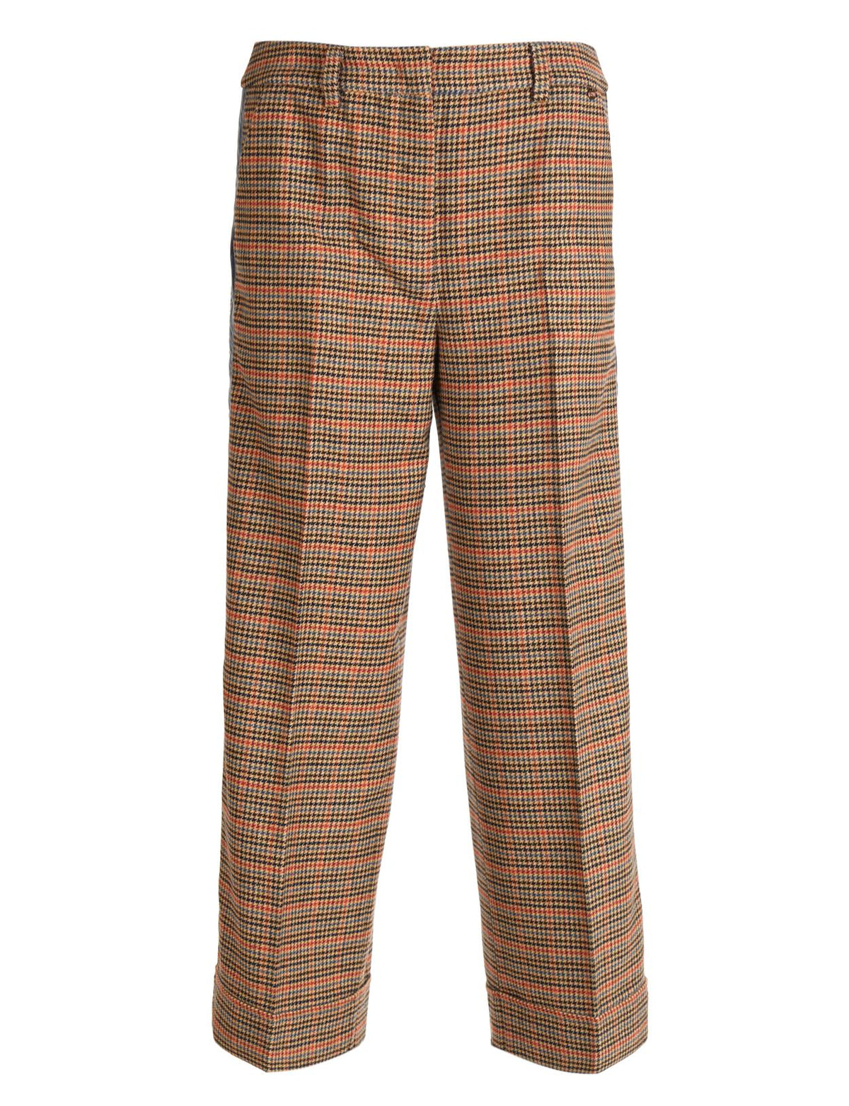 Wide Checkered Pants In Blue - Bleu