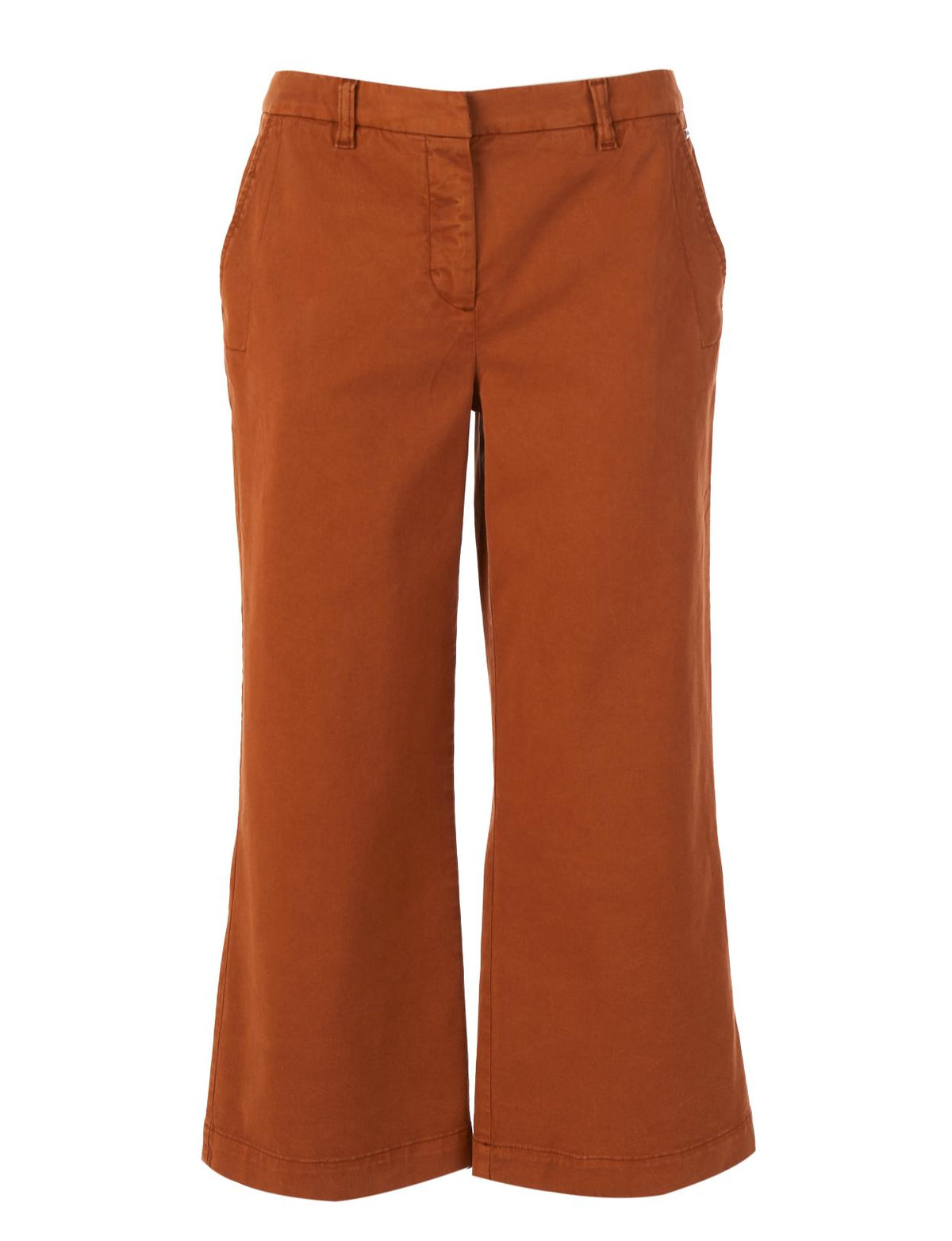 Wide Cotton Pants In Brown - Marron