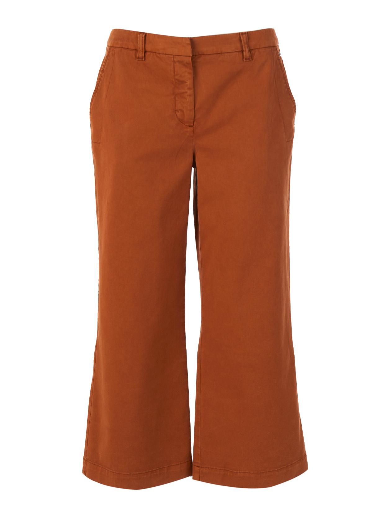Wide Cotton Pants In Brown - Marron