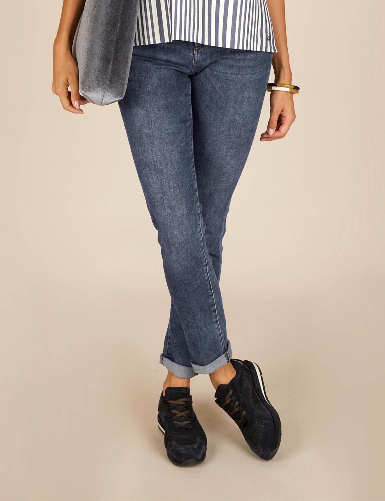 5 Pocket Stone Jeans In Blue - Bleu