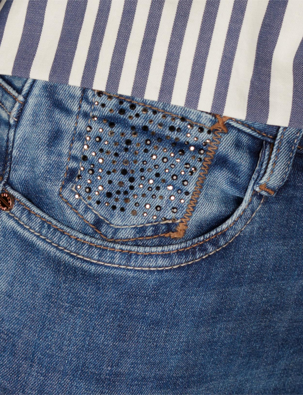 5 Pocket Stone Jeans In Blue - Bleu