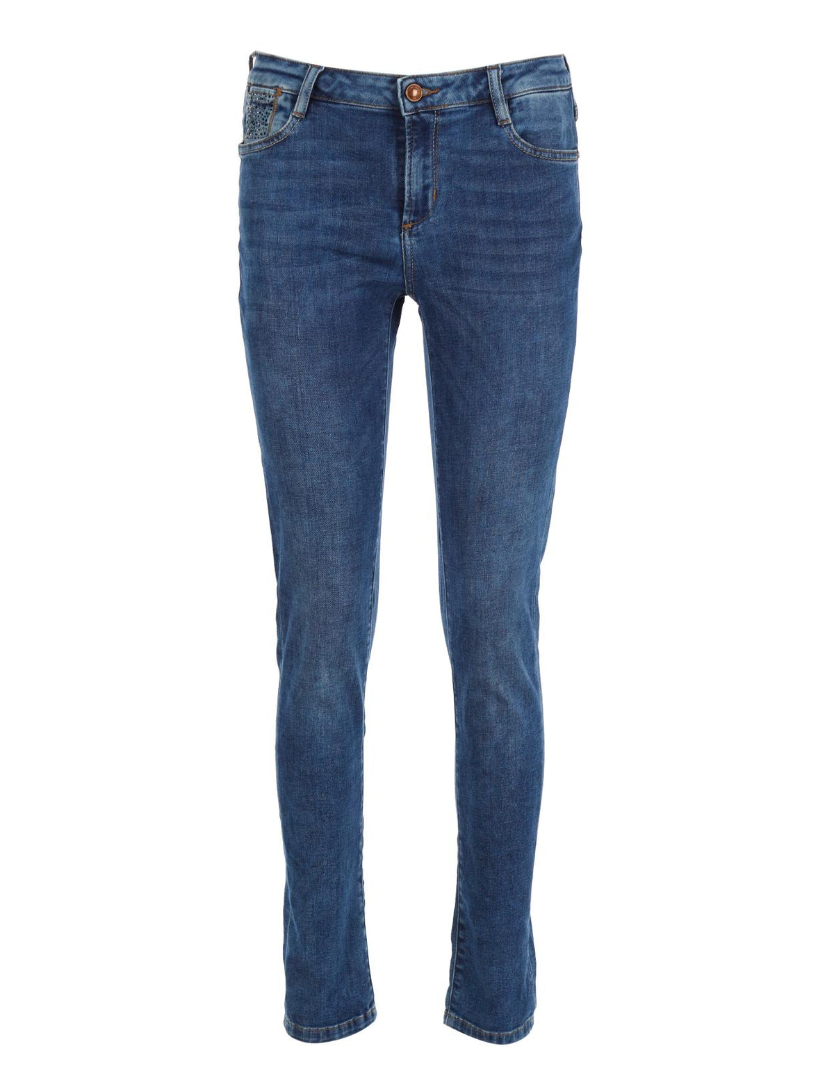 5 Pocket Stone Jeans In Blue - Bleu