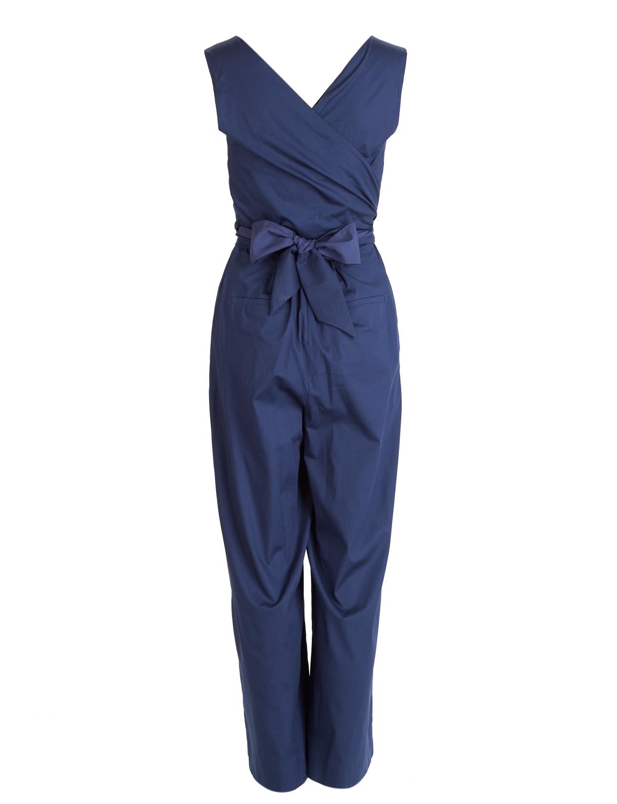 Cotton Jumpsuit In Blue - Bleu