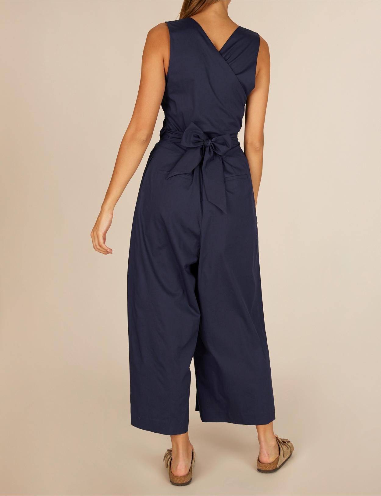 Cotton Jumpsuit In Blue - Bleu