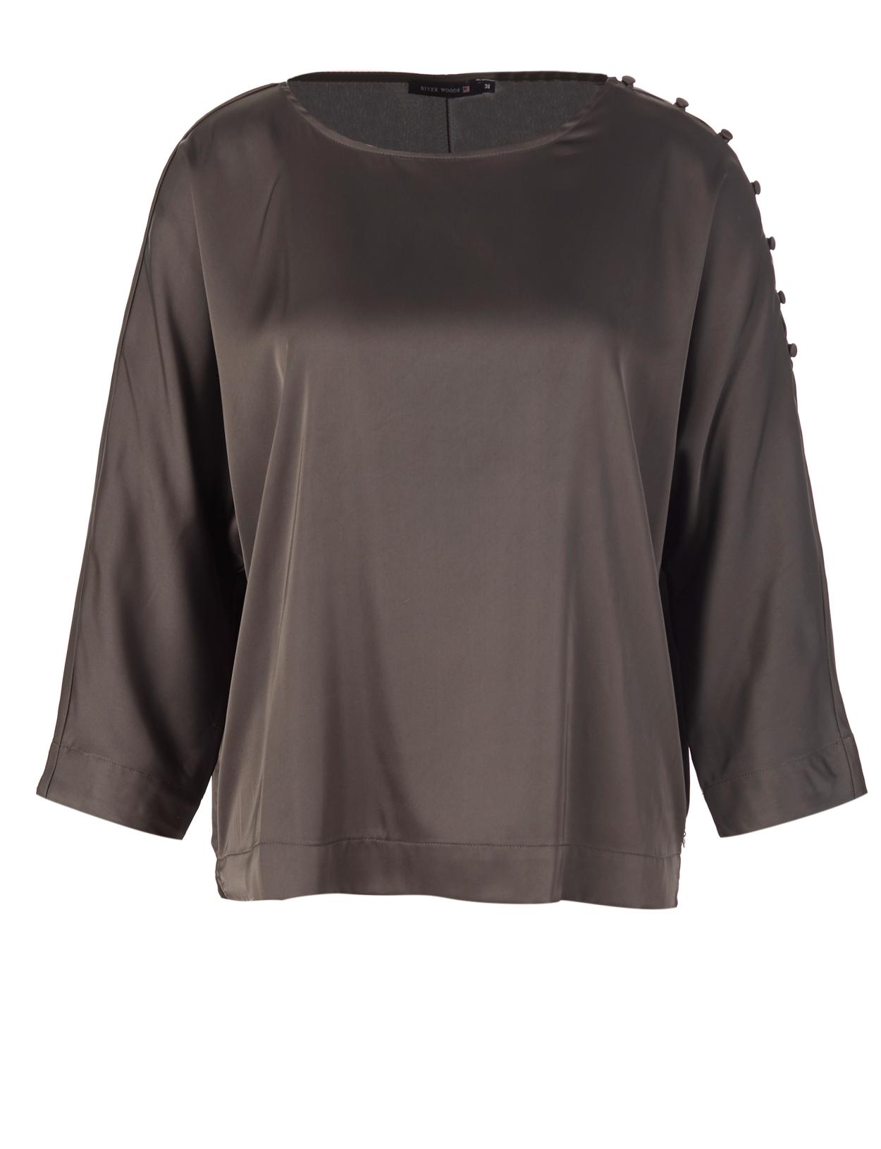 Boat Neck Popover Shirt In Grey - Gris