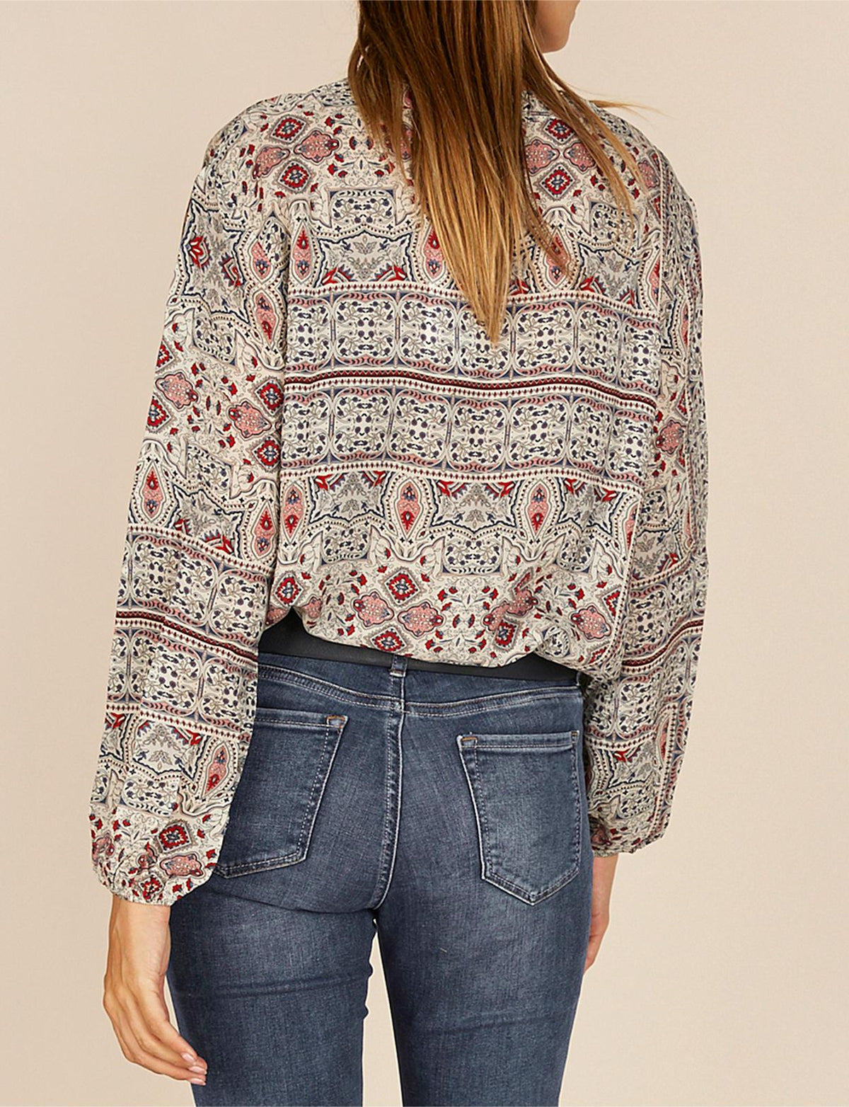 Loose V-Neck Shirt In Red - Rouge