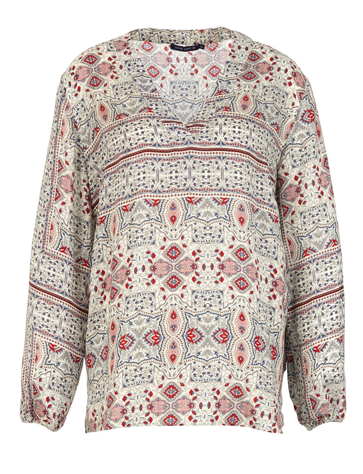 Loose V-Neck Shirt In Red - Rouge