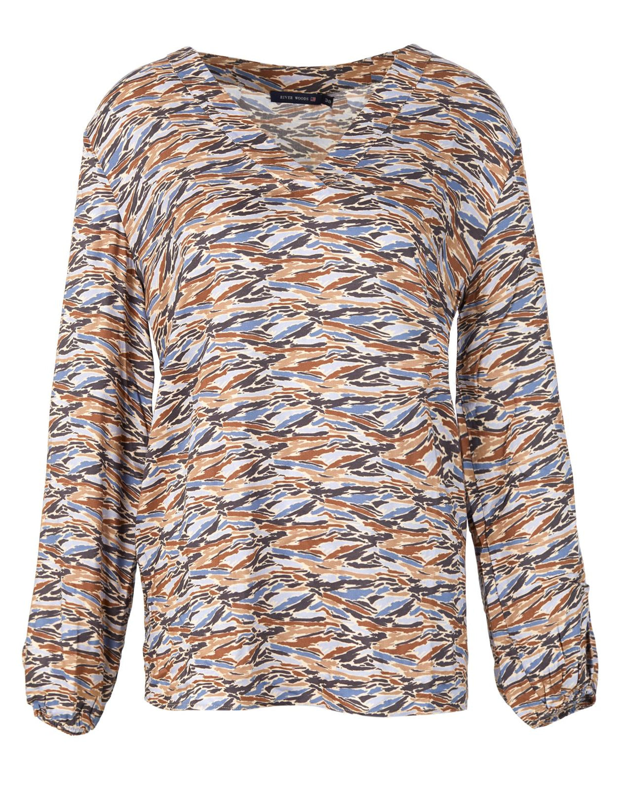 Loose V-Neck Shirt In Brown - Marron