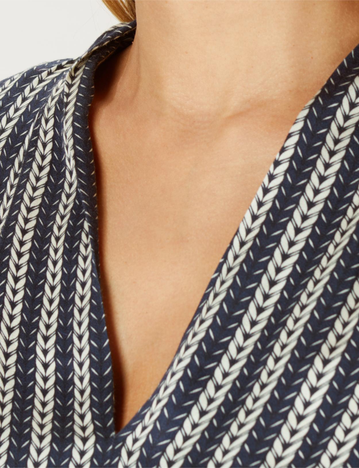 Viscose Popover Shirt In Blue - Bleu