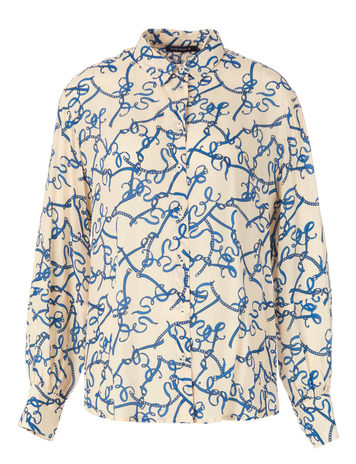 Oversized Balloon Sleeve Shirt In White - Blanc