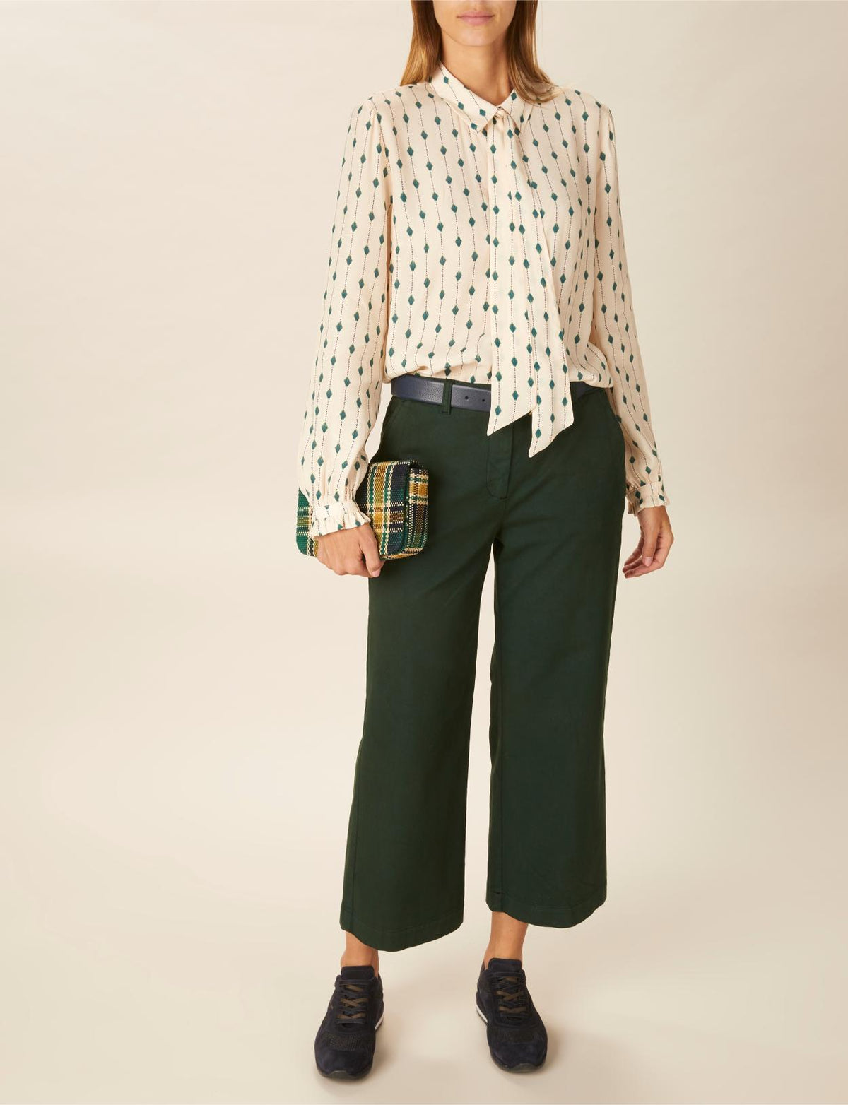 Viscose Tie Shirt In White - Blanc