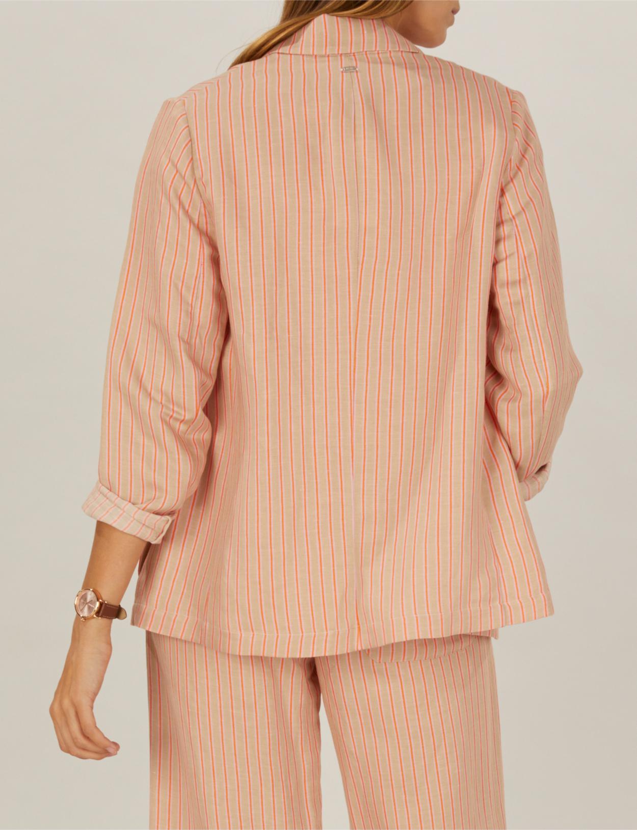 Light Striped Blazer In Brown - W