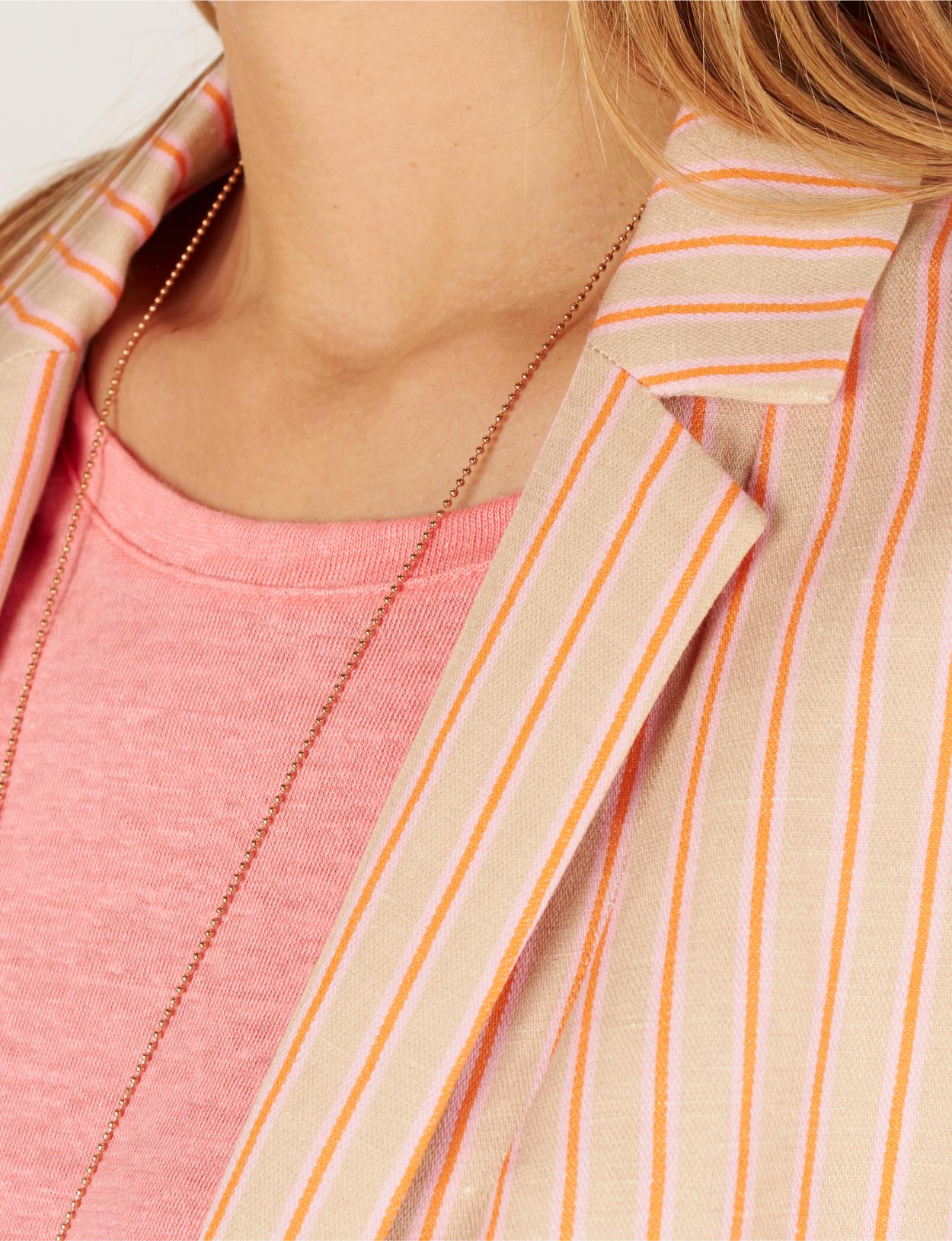 Light Striped Blazer In Brown - Brown