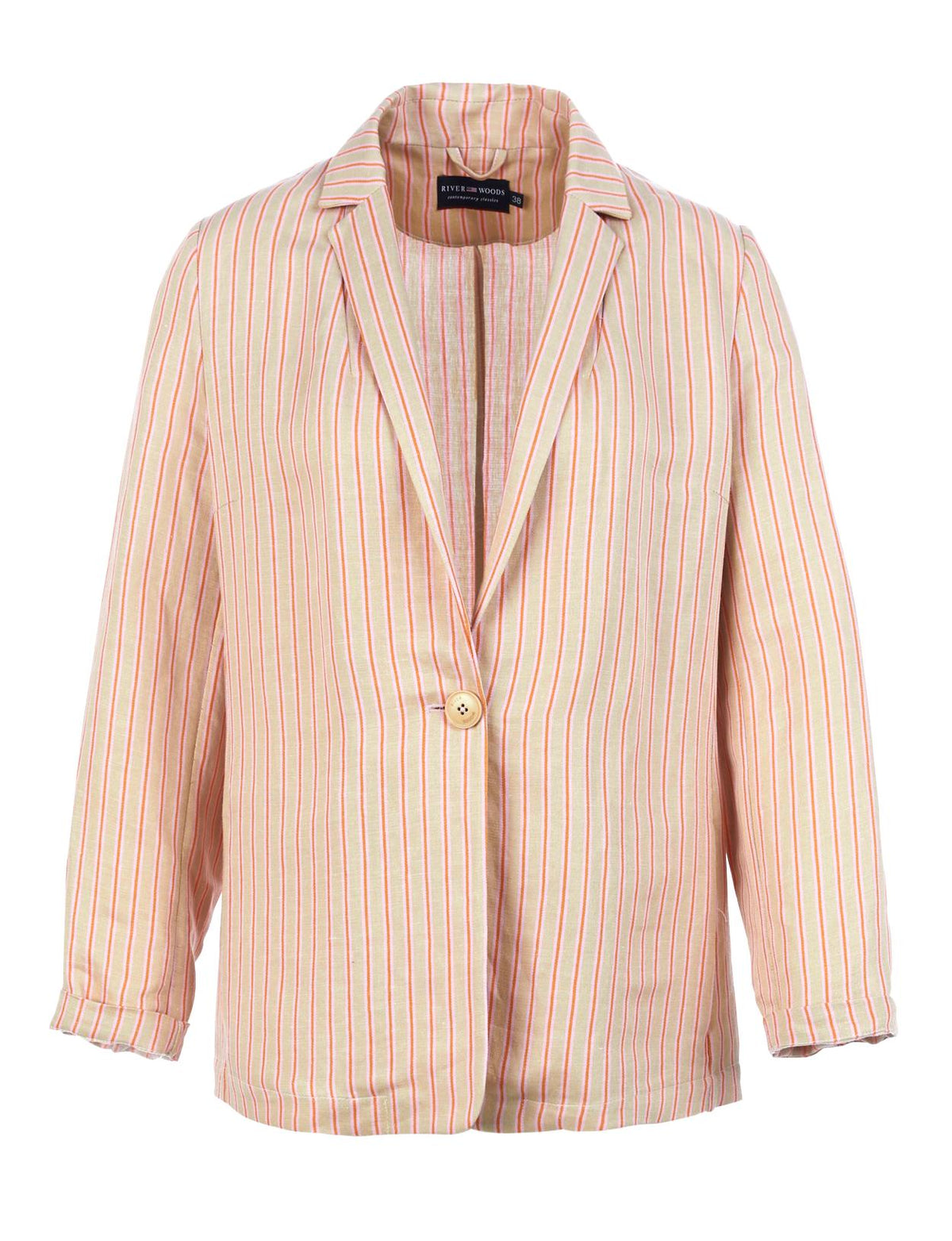 Light Striped Blazer In Brown - W