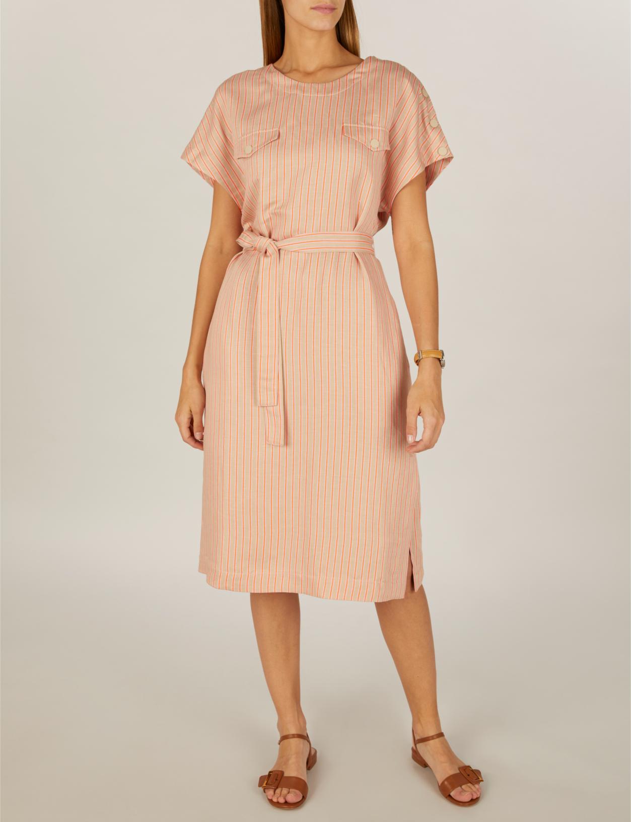 Dress With Shoulder Buttons In Brown - W