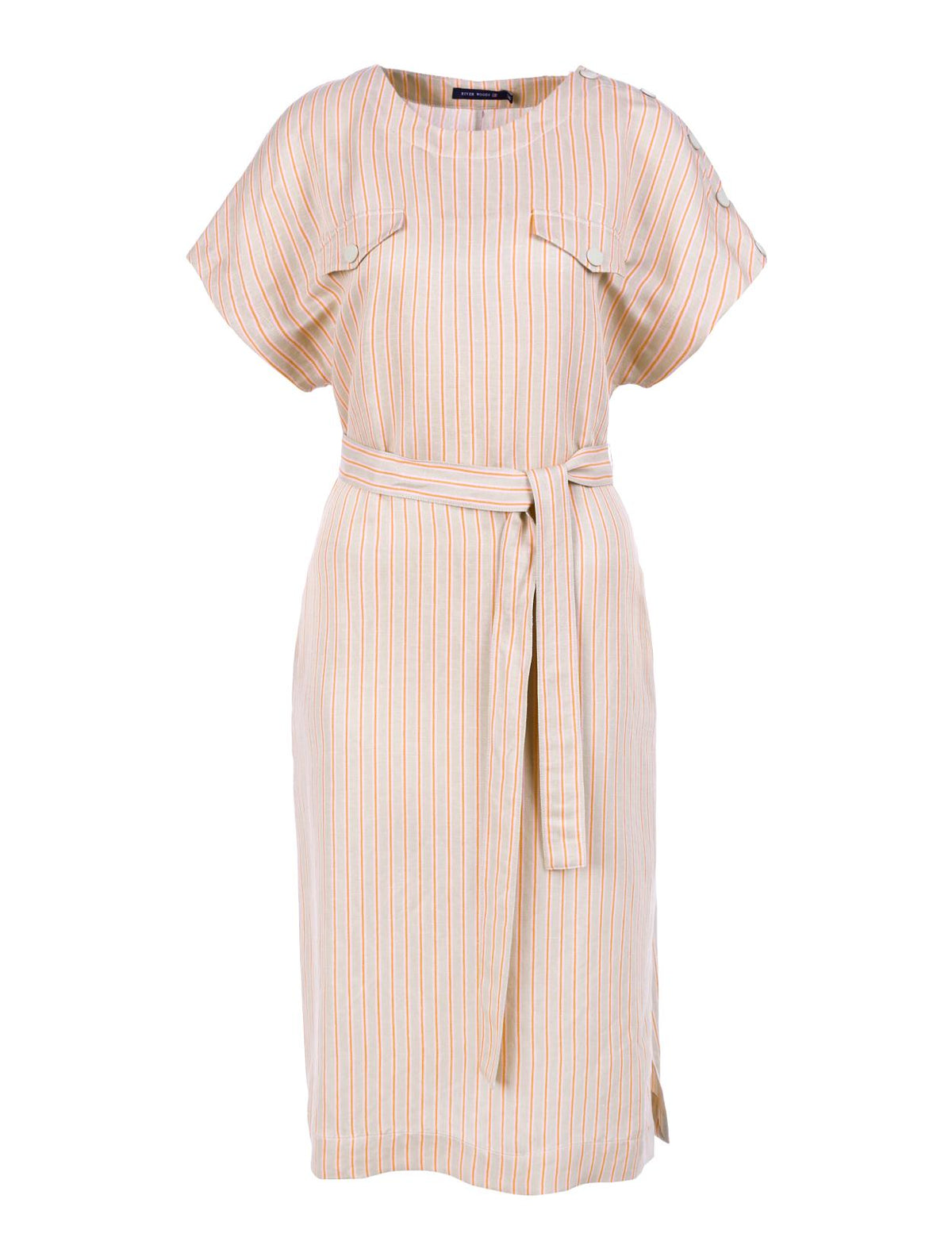 Dress With Shoulder Buttons In Brown - W