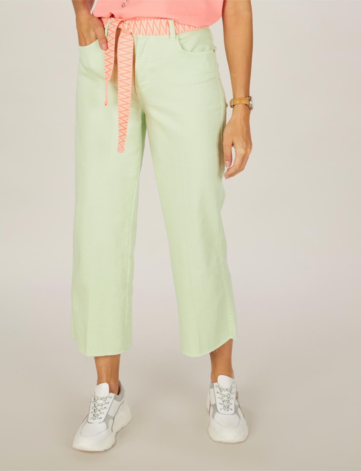 Wide Cotton Pants In Green