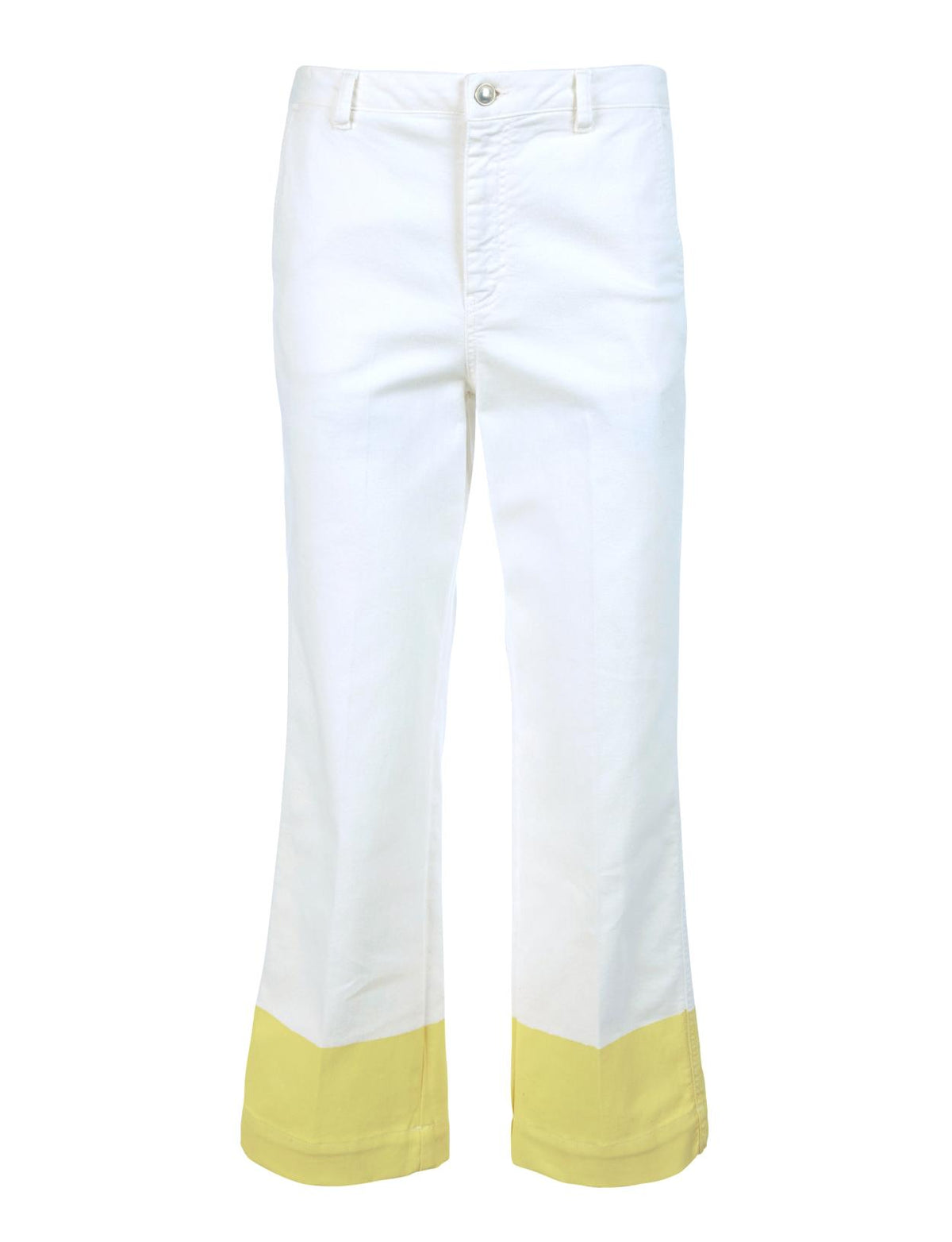 Wide Cotton Pants In White - Blanc