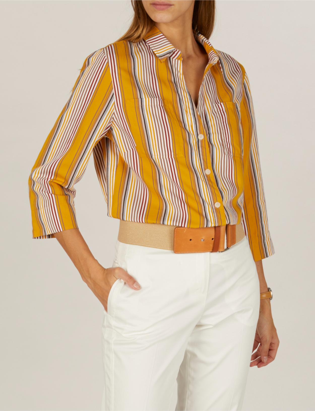 Shirt With Chest Pockets In Yellow - Jaune