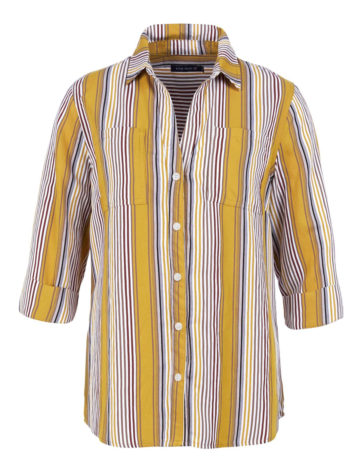 Shirt With Chest Pockets In Yellow - Jaune