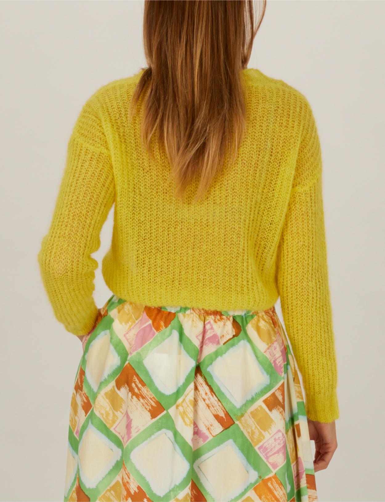 Soft Glitter Pullover In Yellow - Jaune