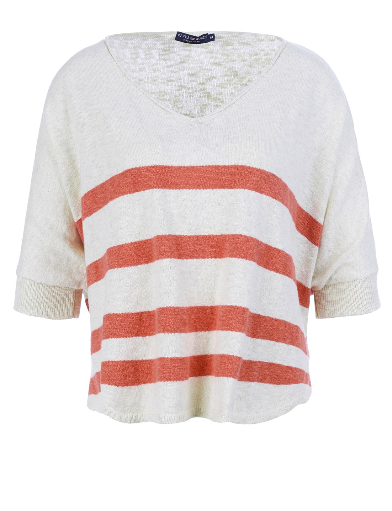 Oversized Striped Pullover In Pink - Rose