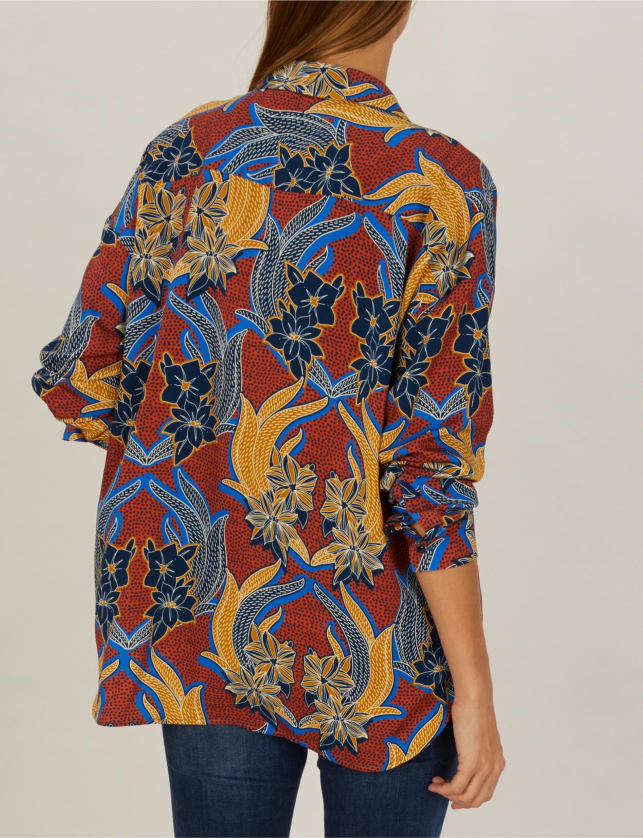 Long Casual Shirt In Blue - Bleu