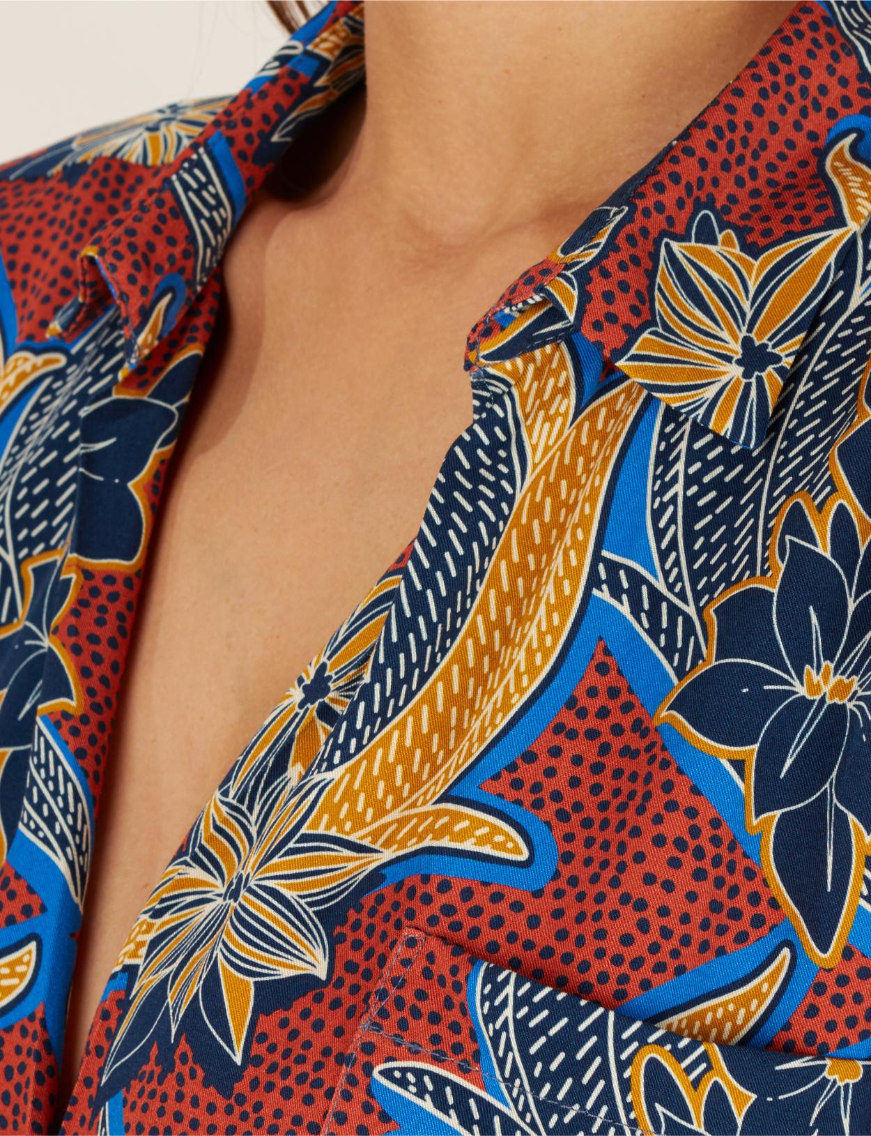 Long Casual Shirt In Blue - Bleu