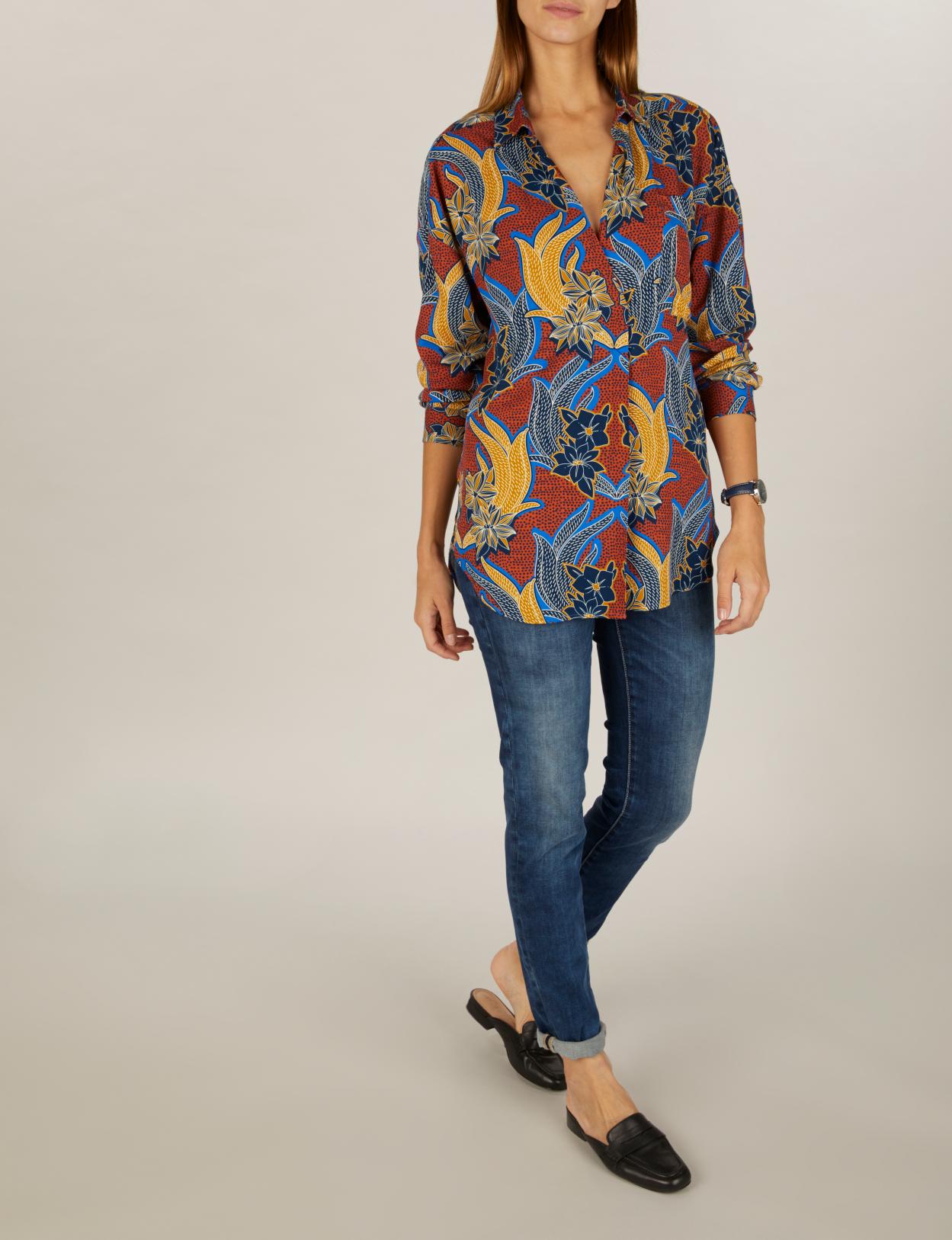 Long casual shirt in Blue