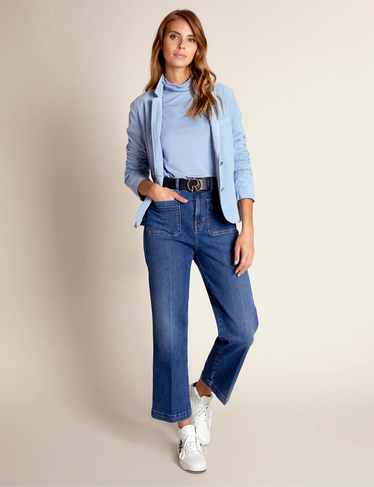 Fitted Blazer In Blue - Bleu