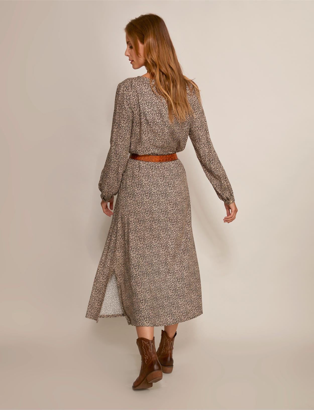 A-Line Viscose Dress In Multi - Multi