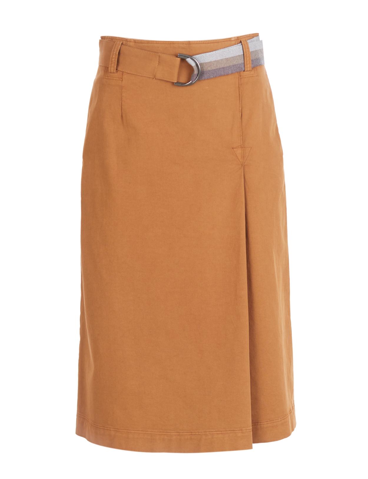 High Waist Midi Skirt In Brown - Marron