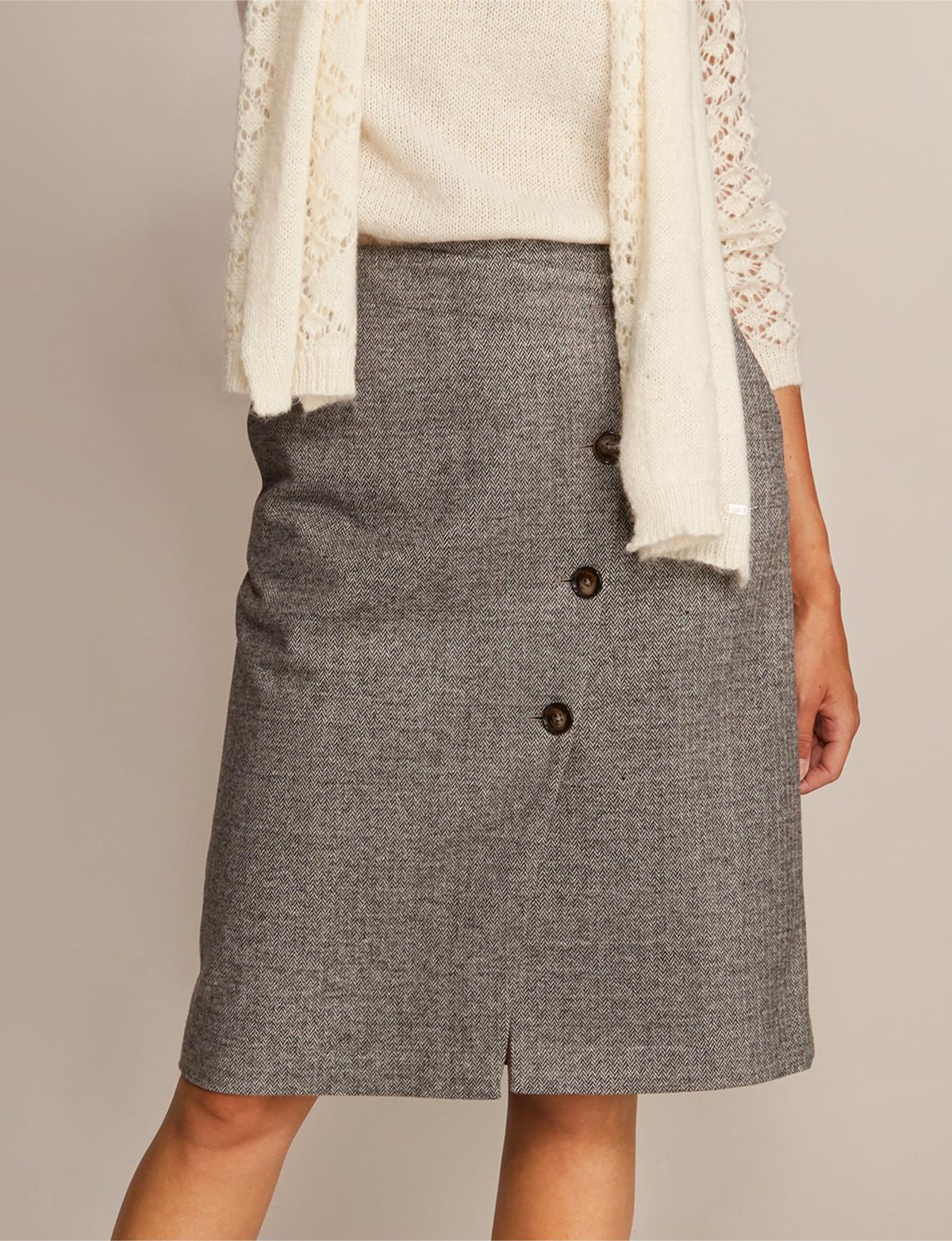 Asymmetric Midi Skirt In Brown - Marron