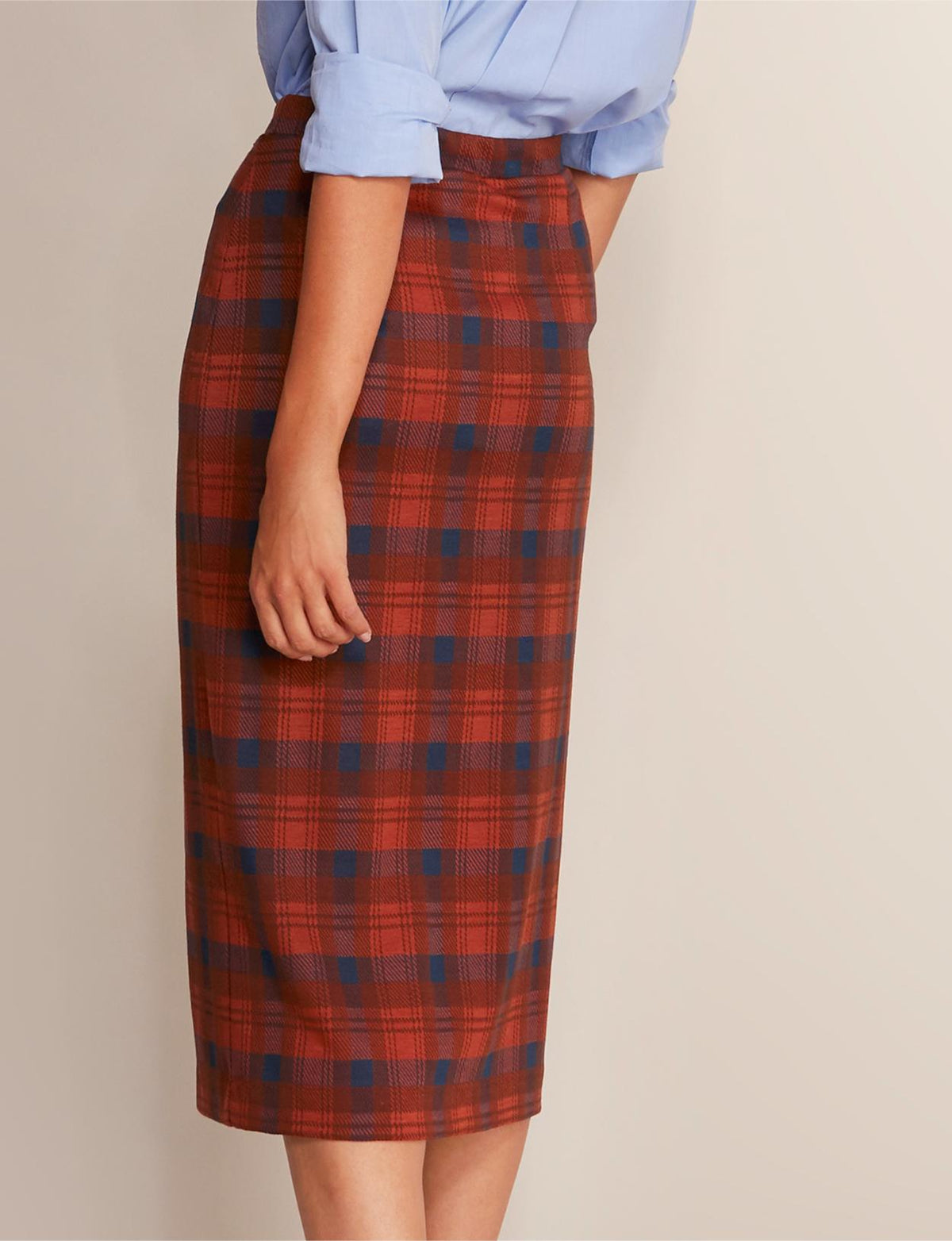 Jaquard Midi Skirt In Orange - Orange