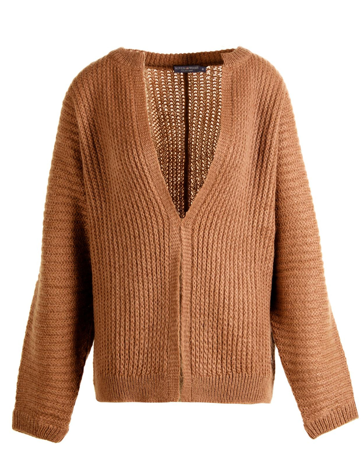 Knitted Open Cardigan In Orange - Orange