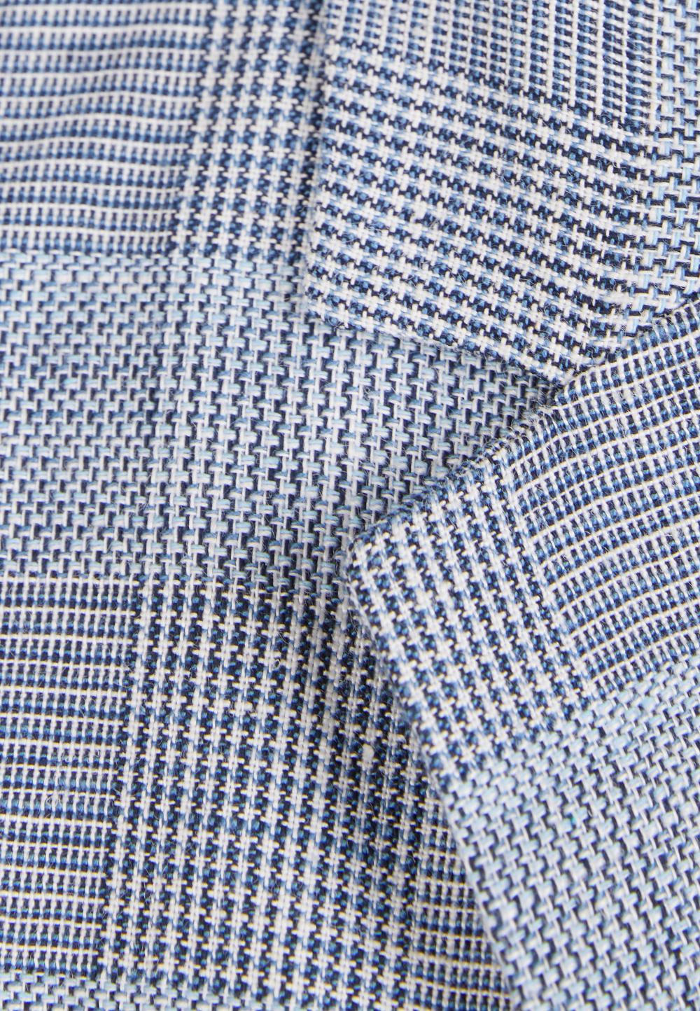 Checkered Blazer In Blue - Bleu