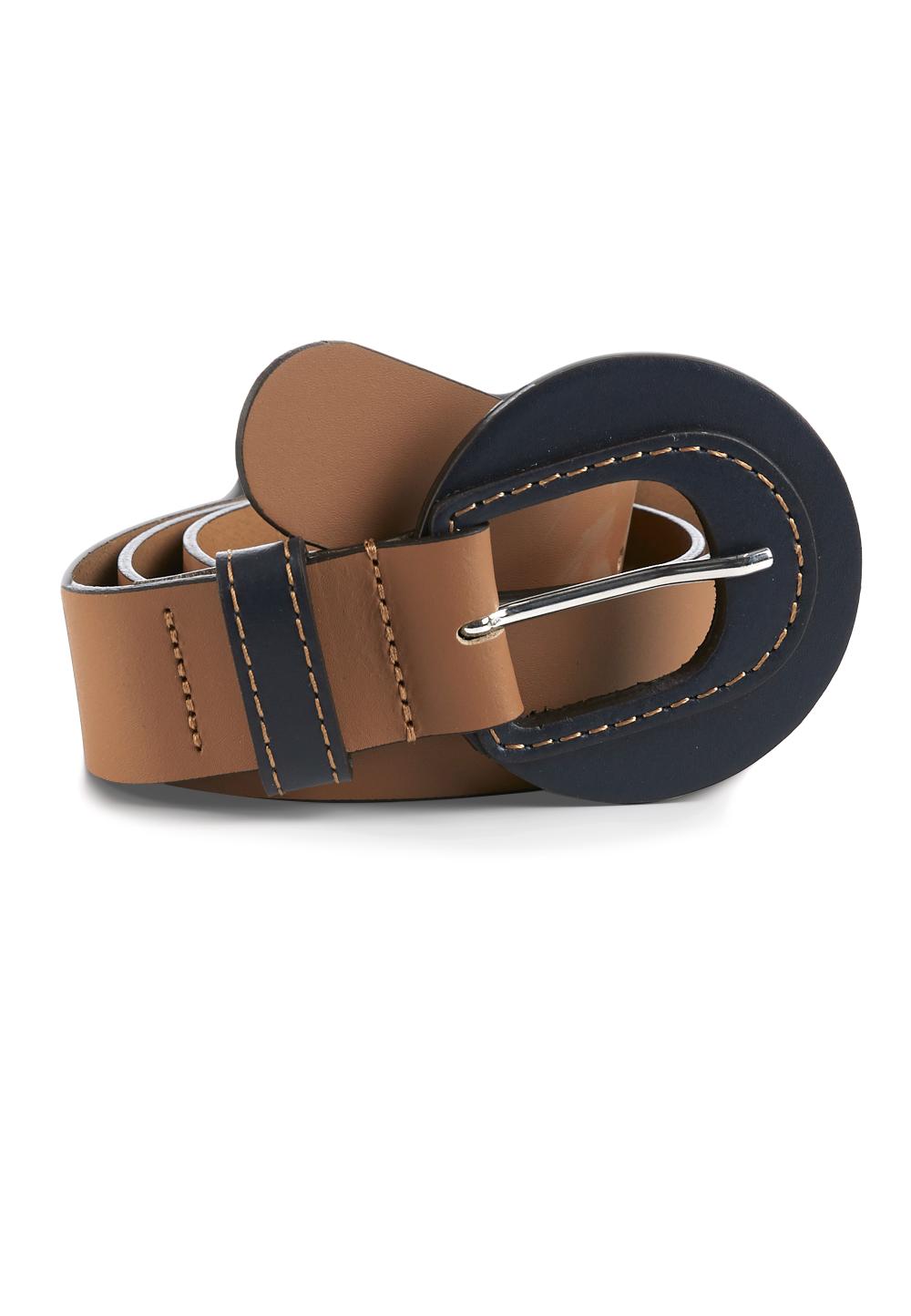 Leather Belt In Brown - Brown
