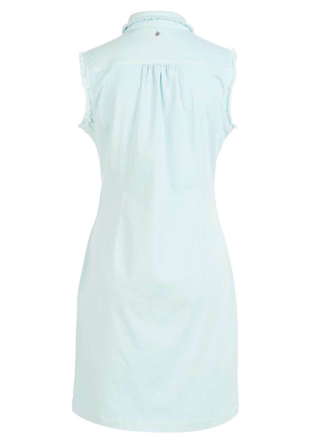 Slim Waist Cotton Dress In Green - Vert