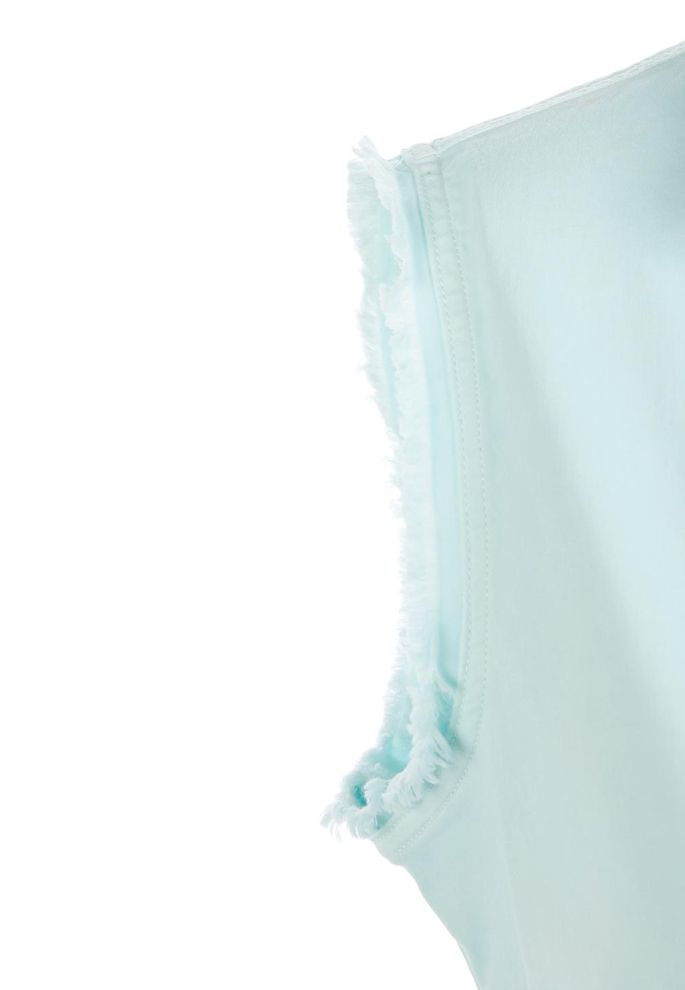 Slim Waist Cotton Dress In Green - Vert