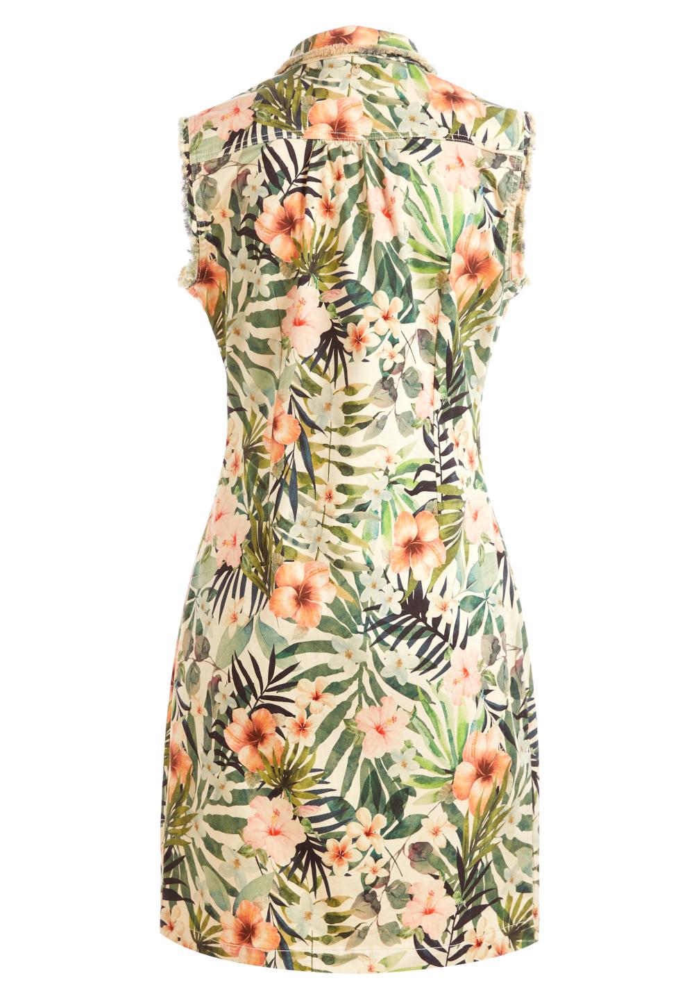 Slim Waist Cotton Dress In Beige - Brown - W