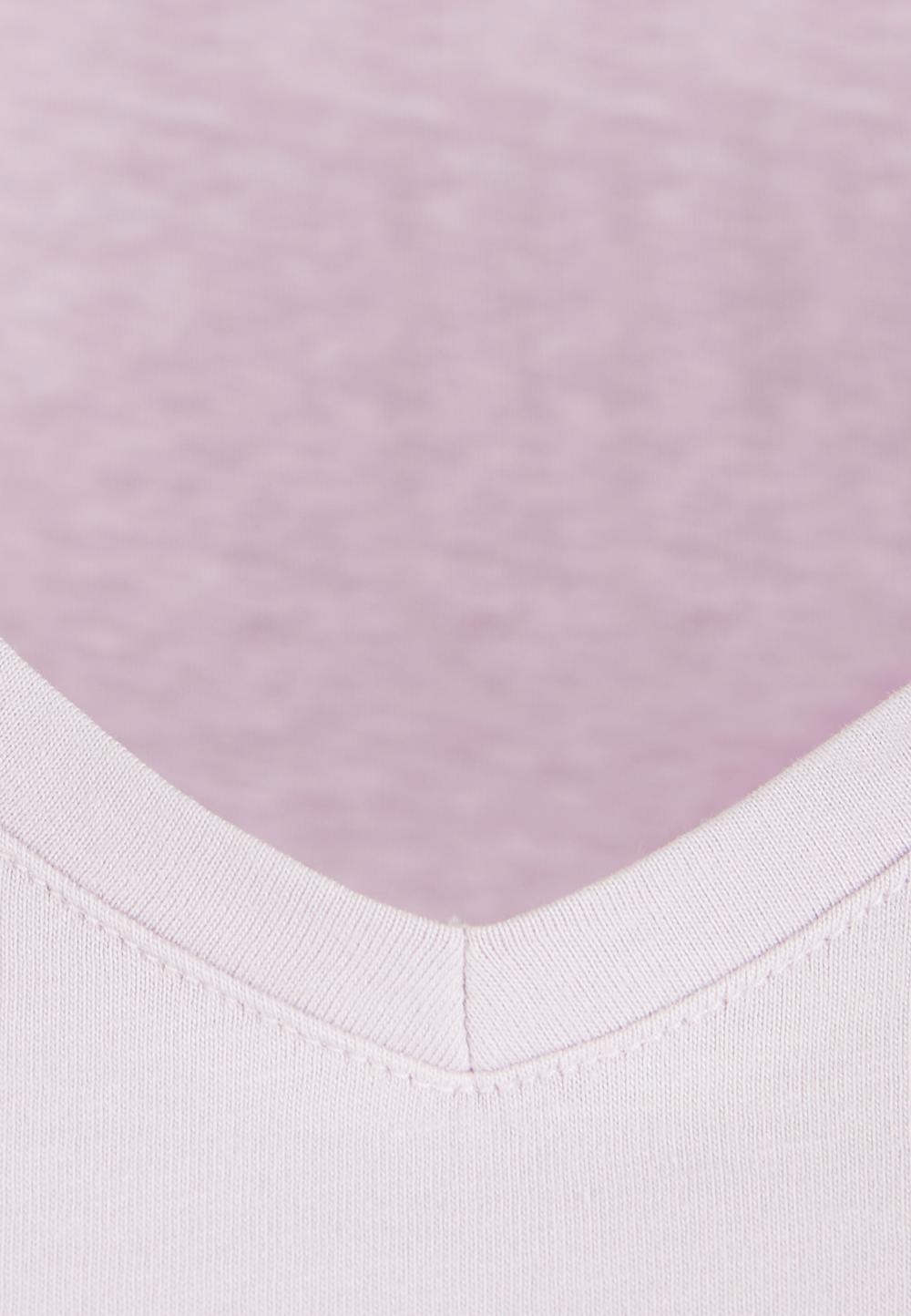 Loose V-neck T-shirt in Purple - W